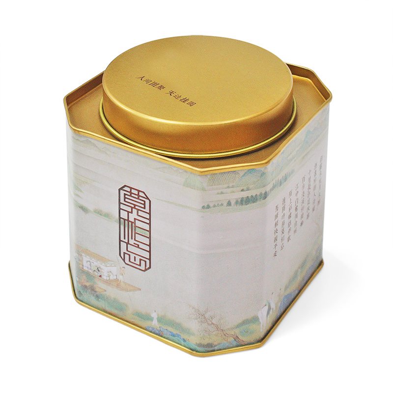 Octagonal Tea coffee Tin box