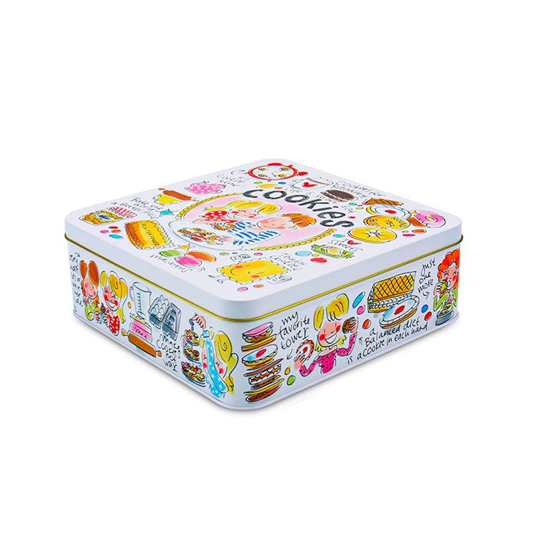 Square Cookie Tin can