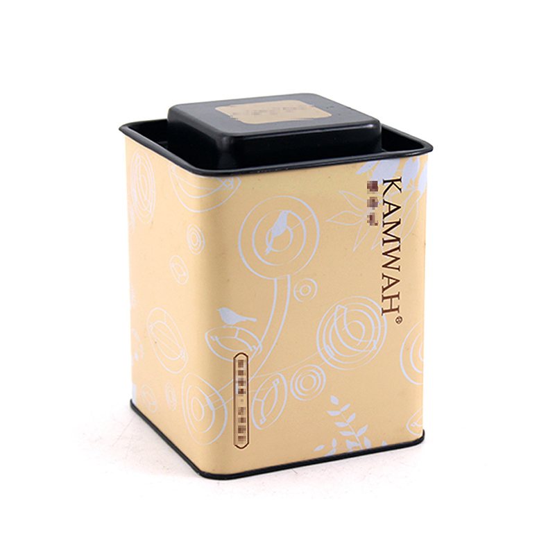 Square convex lid coffee tea candy health products tin box