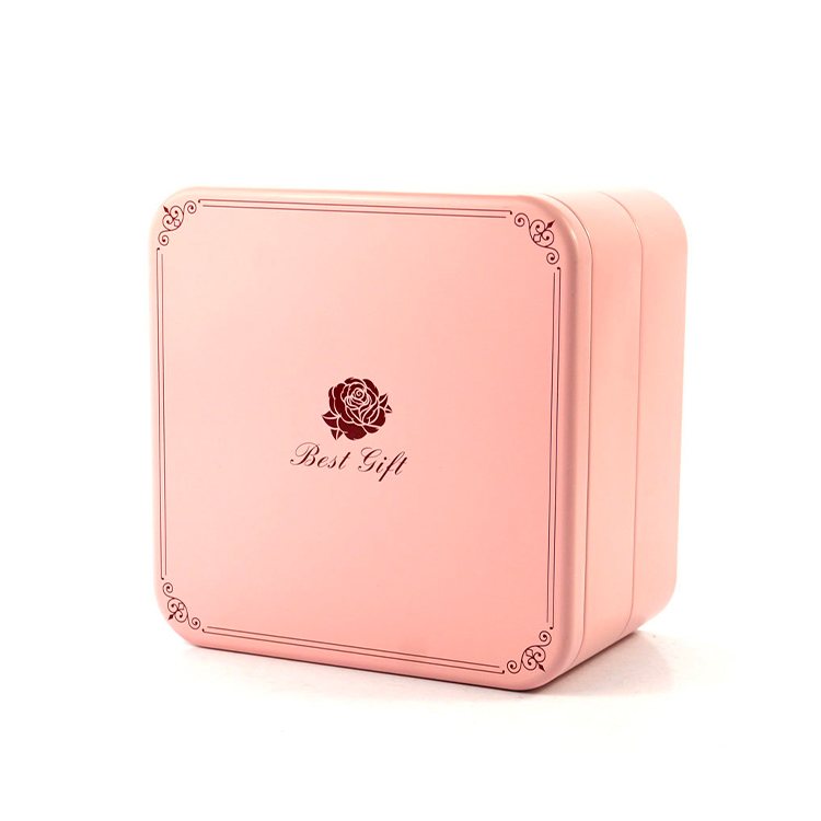 Square double layer tin box