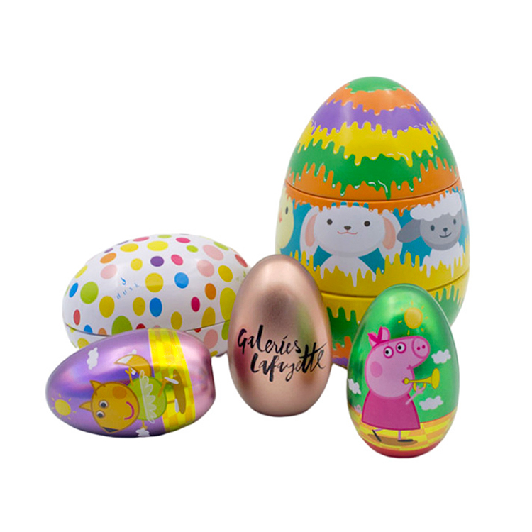 Dinosaur egg-shaped easter kids gift Christmas candy chocolate tin box