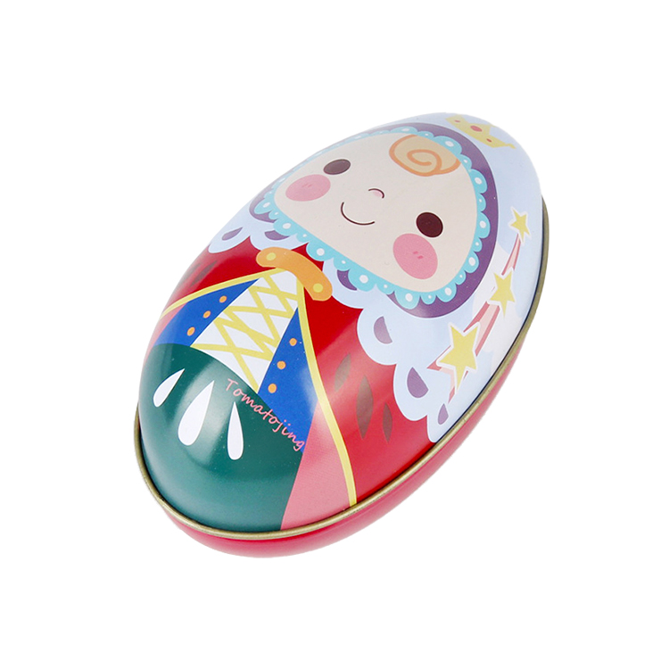 Egg-shaped children's gift Christmas candy chocolate tin box