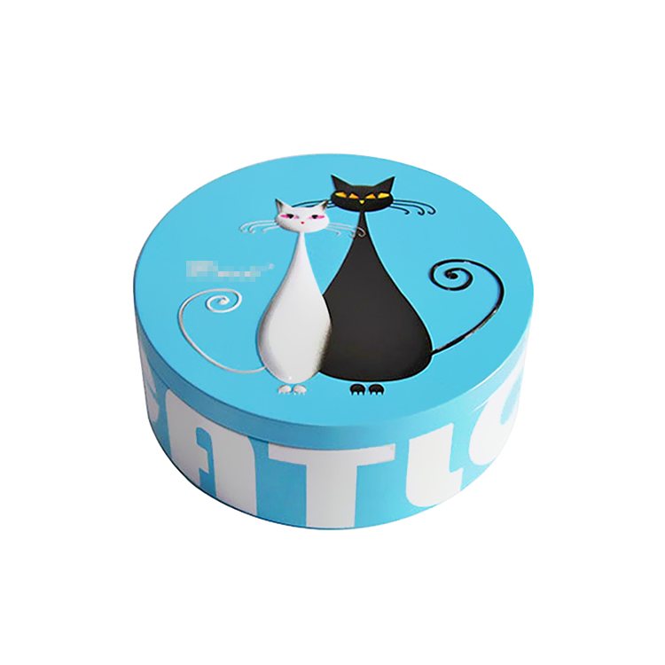 Round small cookie chocolate candy pastry tin can