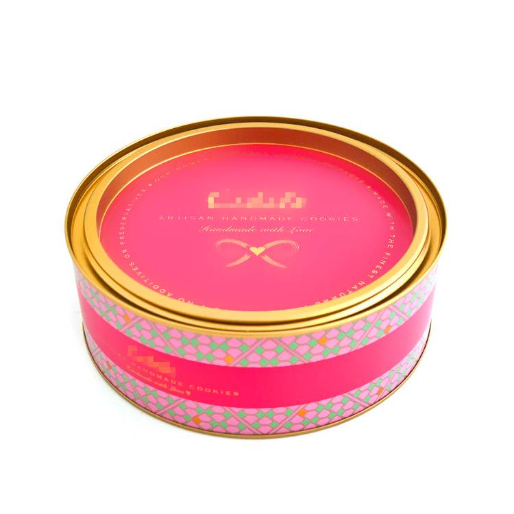 Round lever lid cookie candy chocolate food tin can