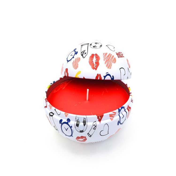 Spherical creative candle tin box