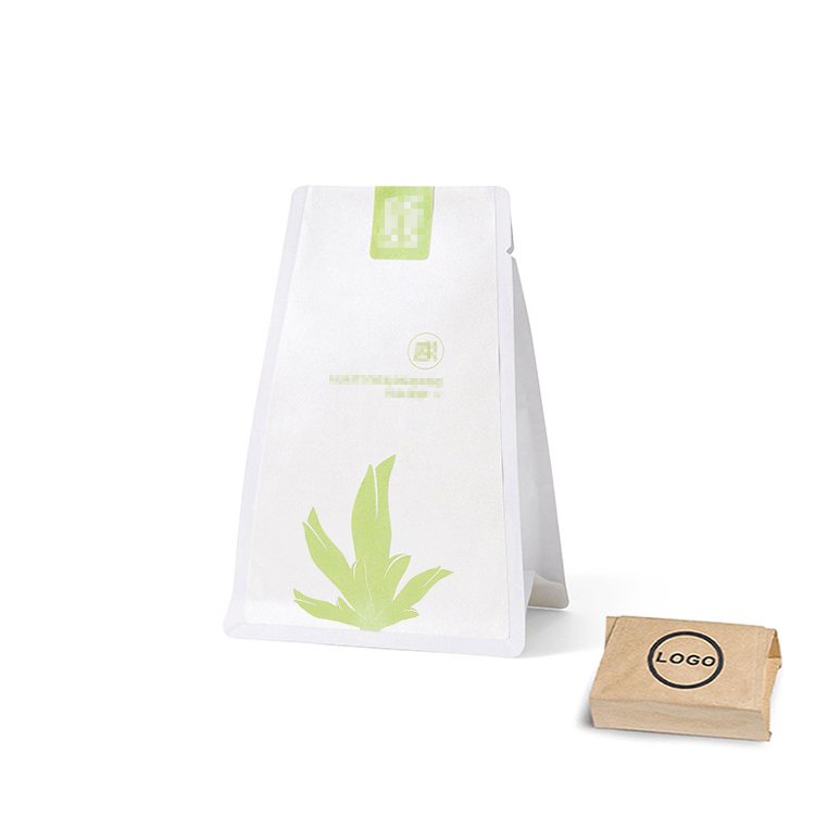 8 side sealing kraft paper aluminum foil flat bottom three-dimensional bag tea coffee nut bag