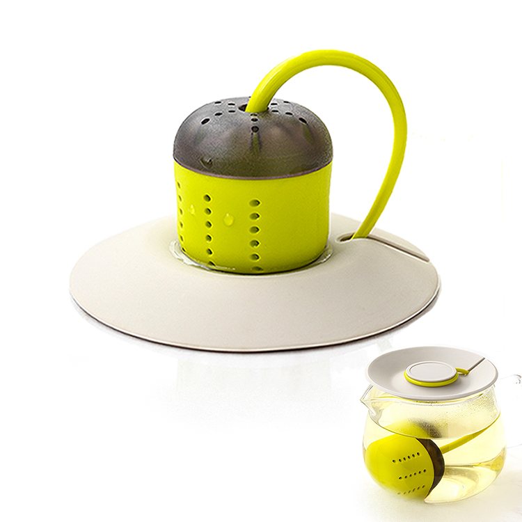 Creative silicone tea infuser with cup lid