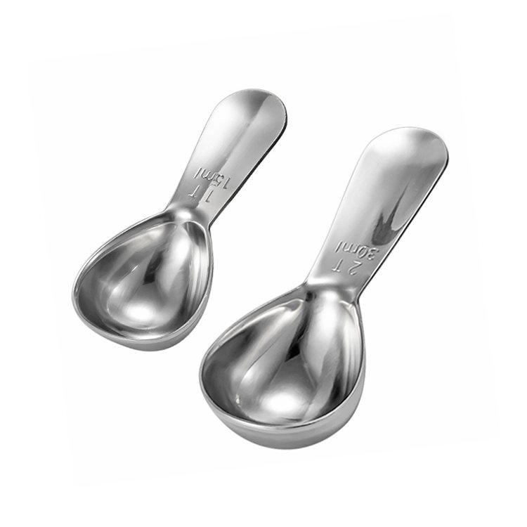 Stainless steel coffee measuring spoon with scale