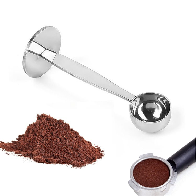 Amazon best seller 2-in-1 304 stainless steel coffee spoon with powder press hammer