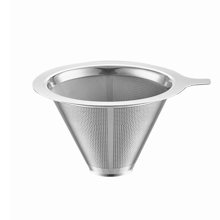 V-shaped stainless steel double mesh drip coffee filter