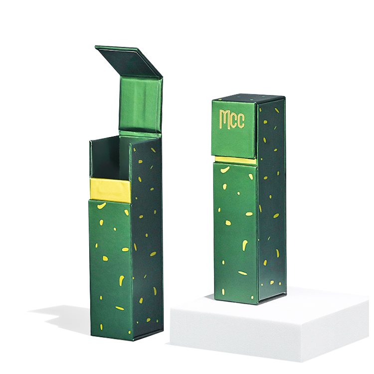 Custom luxury Perfumed lipstick cosmetics packaging magnetic flip paper box