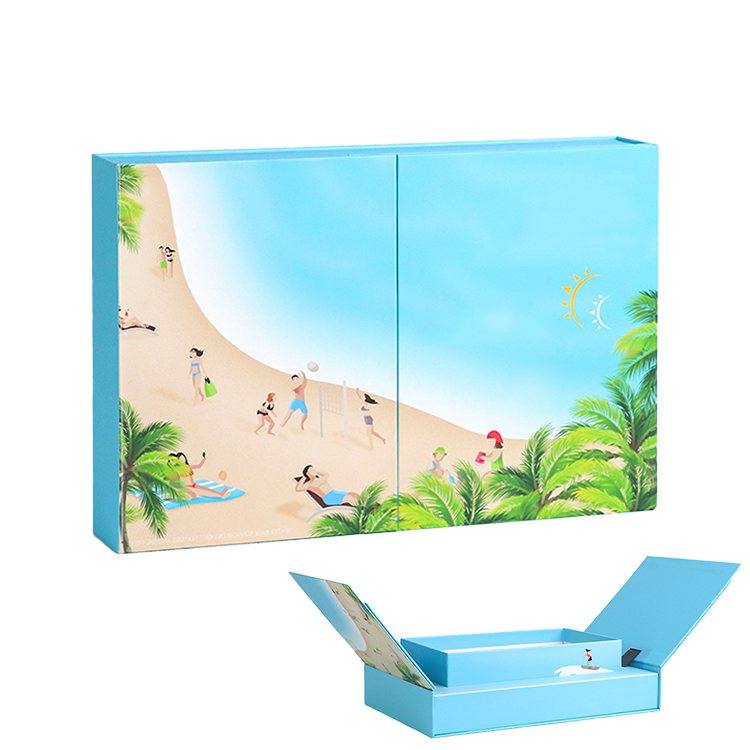 High-end creative flip lid inner box automatic lifting double door gift paper box