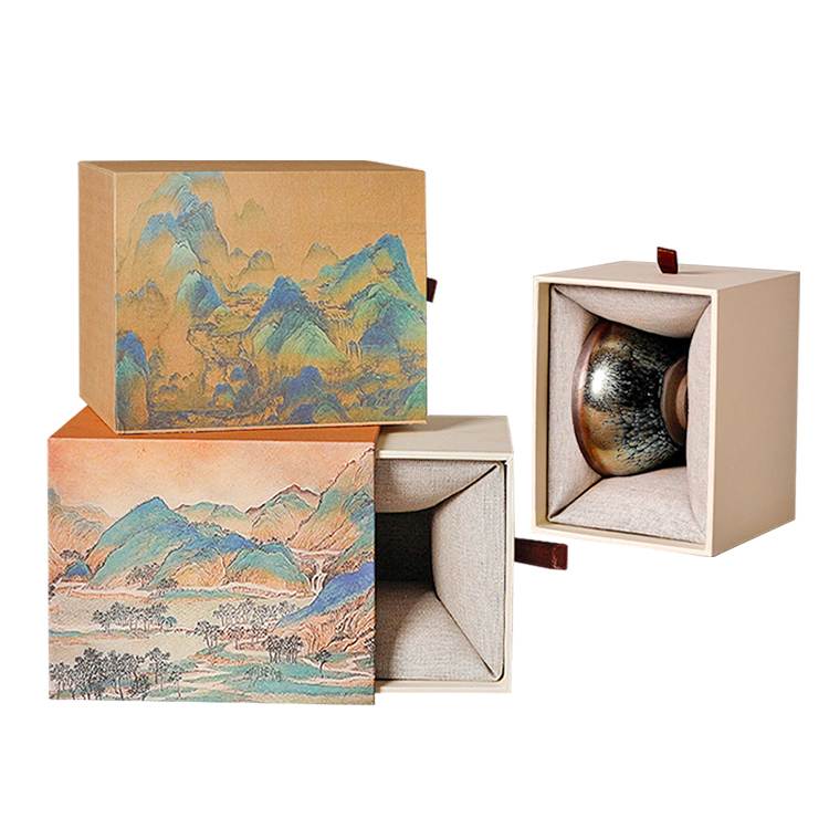 High-end tea cup coffee cups luxury goods cosmetics gift packaging drawer paper box