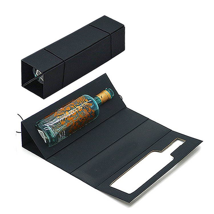 One piece folding wine box that can save transportation and storage space