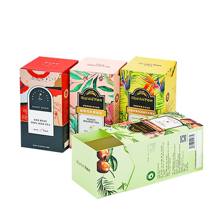 custom black tea coffee packaging drawer paper box