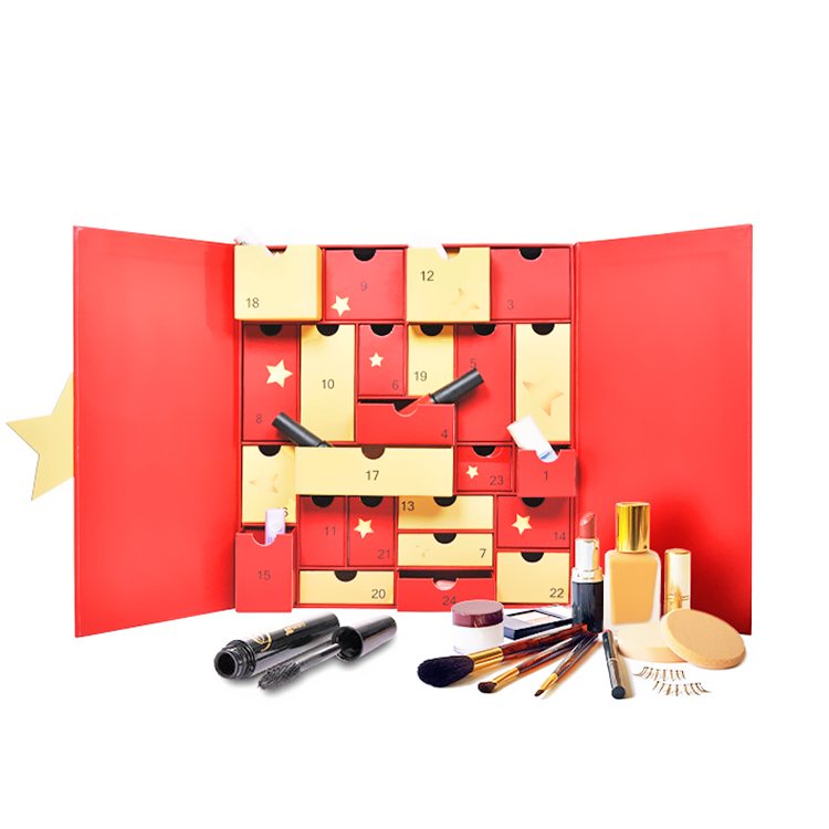 custom cosmetic Christmas birthday party gift box blind box calendar box