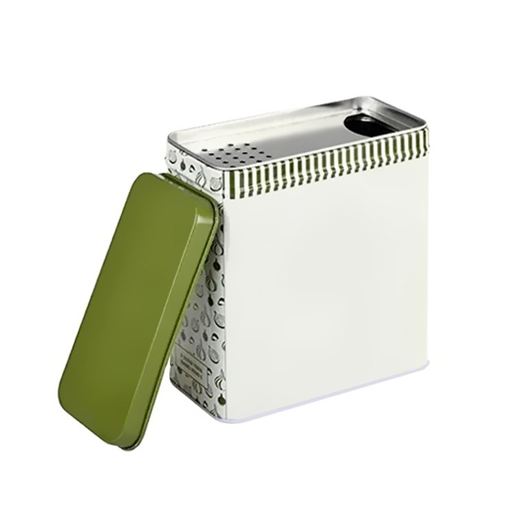 Rectangular Metal Spice Shaker Powder Seasoning Tin Can