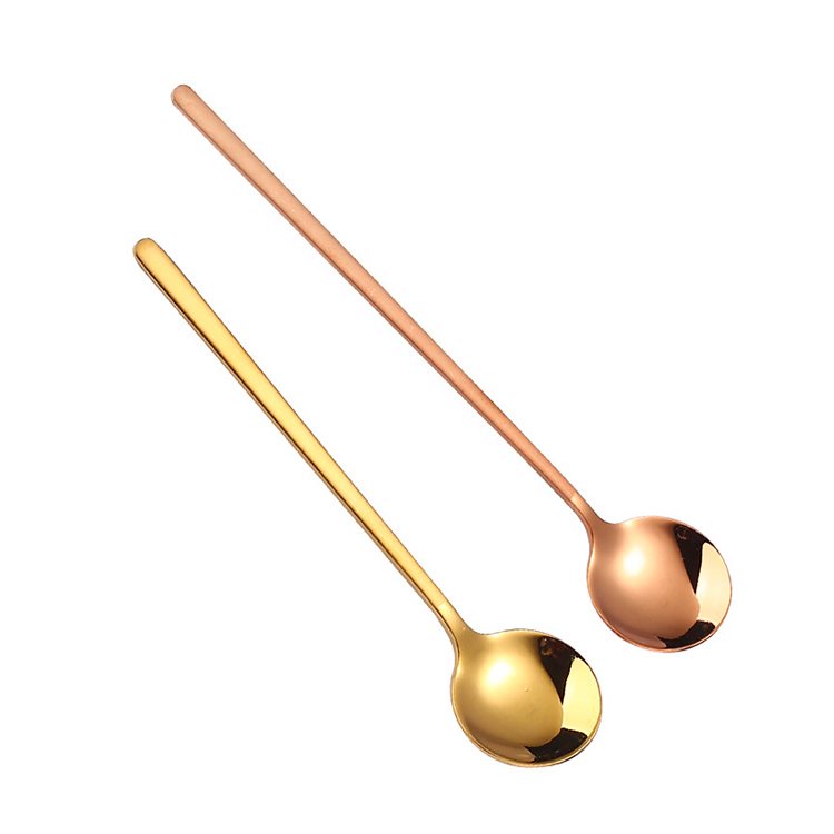 Customized logo 304 stainless steel gold-plated color coffee tea stirring spoon