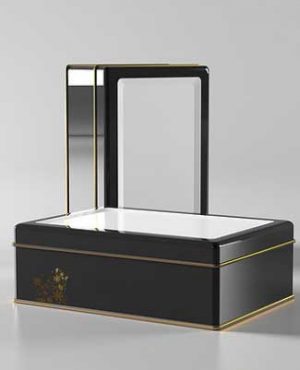 Black rectangular tin box customization