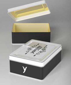 Custom printed rectangular tin box